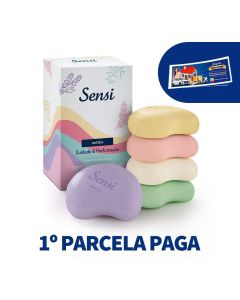 Kit Carnê do Baú com Sabonete Hidratante em Barra Sortidos Cuidado & Perfumação Sensi Jequiti 5 x 80 g